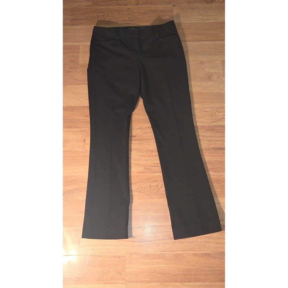 Express Columnist Black Flare Leg Dress Pants Womens Size 2S Mid Rise Stretch
